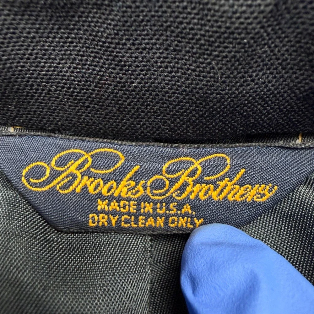 Brooks Brothers‎ Blazer Mens XL Black Gold Buttons Made in USA Wool Professional